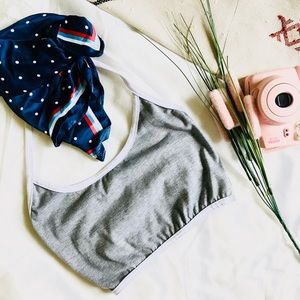 Simple Grey Halter Crop Top